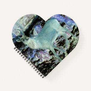 Spooky Red Deer Stag Heart Notebook