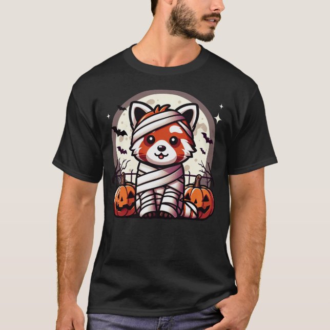 spooky Red Panda mummy T-Shirt (Front)