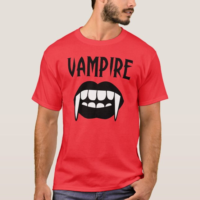 Spooky Red Vampire Halloween  T-Shirt (Front)