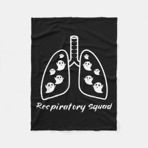 Spooky Respiratory Therapy RT Funny Halloween Fleece Blanket