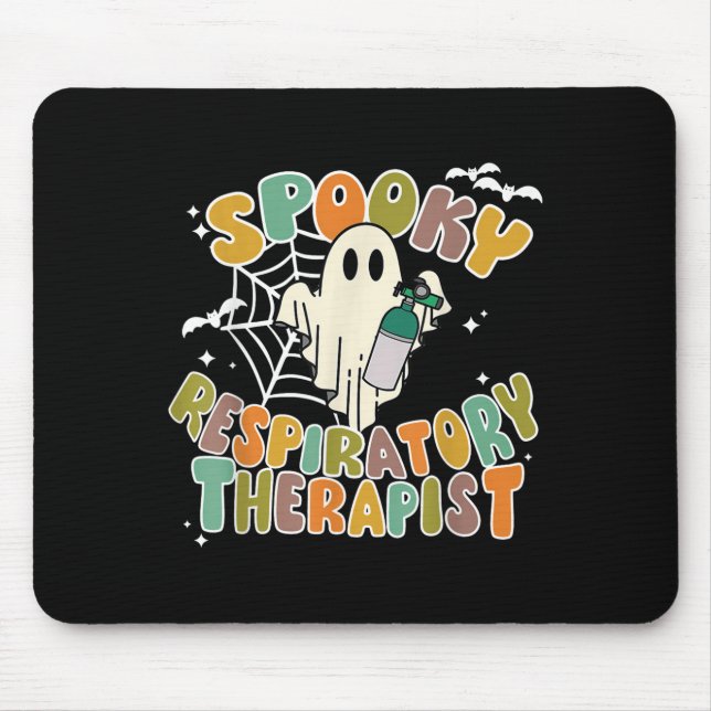 Spooky Respiratory Therapy Rt Ghost Halloween Crt  Mouse Pad (Front)