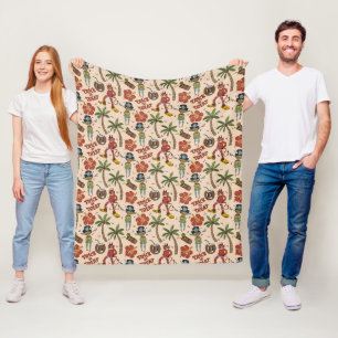 Spooky Reto Luau Fleece Blanket