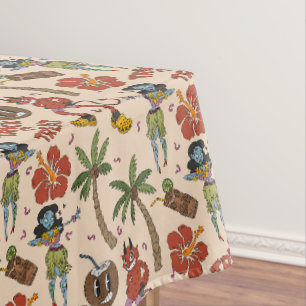 Spooky Reto Luau Tablecloth