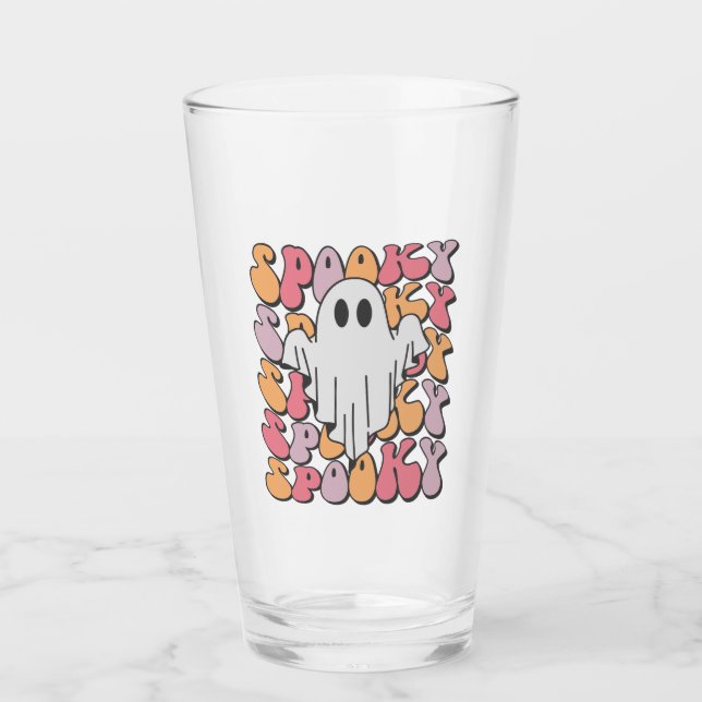 Spooky Retro Ghost Glass (Front)