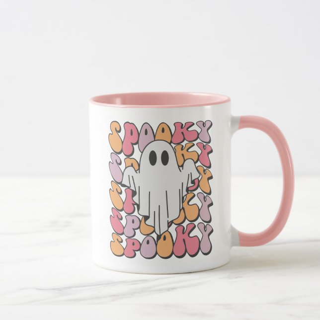Spooky Retro Ghost Mug (Right)