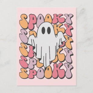 Spooky Retro Ghost Postcard