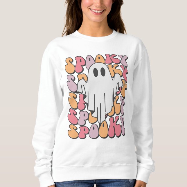 Spooky Retro Ghost Sweatshirt (Front)