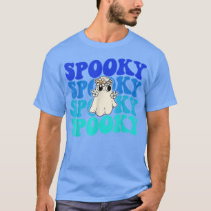 Spooky Retro Groovy Floral Ghost Halloween Costume T-Shirt