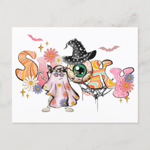 Spooky Retro Halloween Postcard
