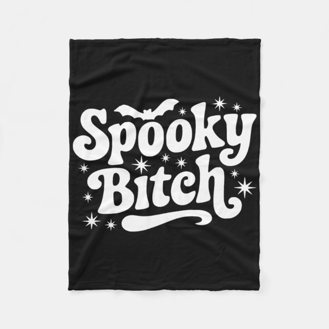 Spooky Retro Halloween Witch Quote Saying Ts Gift  Fleece Blanket (Front)