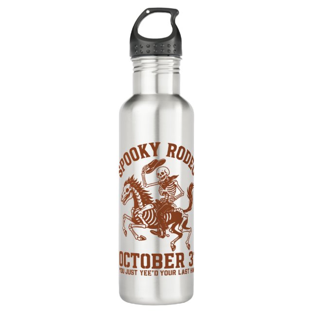 Spooky Rodeo Halloween October 31 710 Ml Water Bottle (Front)