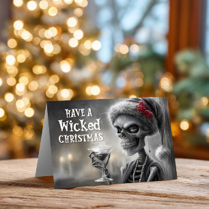 Spooky Santa Skeleton Christmas Holiday Card