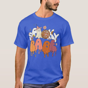 Spooky Scary Babe Groovy Ghost Hippie Halloween Pa T-Shirt