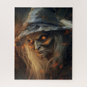 Spooky Scary Creepy Witch Halloween Horror Jigsaw Puzzle