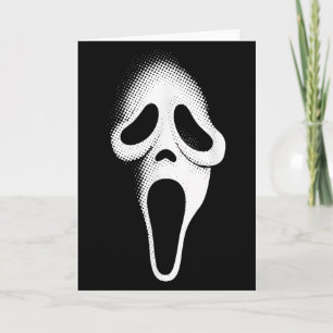 Spooky Scary Ghost Face Horror Party Mask Hallowee Card