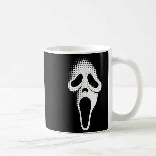 Spooky Scary Ghost Face Horror Party Mask Hallowee Coffee Mug (Right)