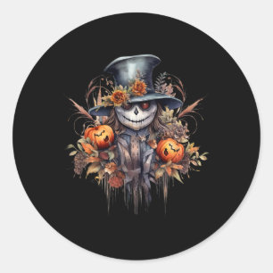 Spooky Scary Halloween Ghost  Classic Round Sticker