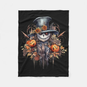 Spooky Scary Halloween Ghost  Fleece Blanket