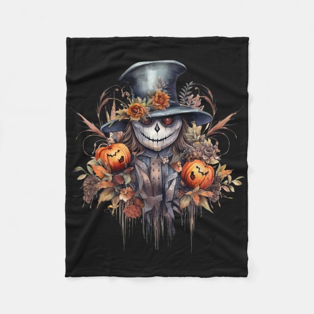 Spooky Scary Halloween Ghost  Fleece Blanket (Front)