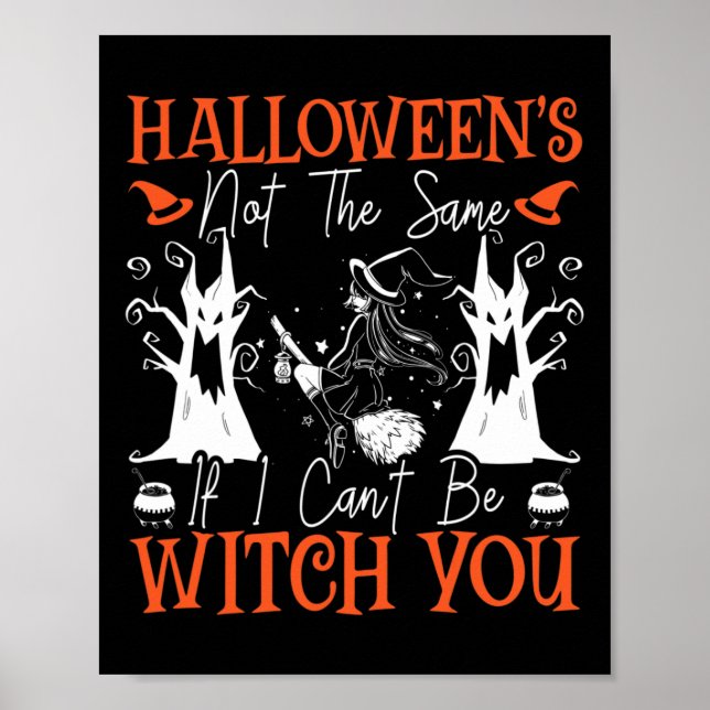Spooky Scary Night Scary Witch Halloween  Poster (Front)