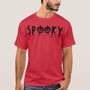 Spooky Scary Pumpkin Face Spooky Season Funny Hall T-Shirt
