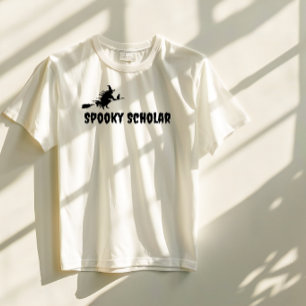 Spooky Scholar black typography halloween witch T-Shirt