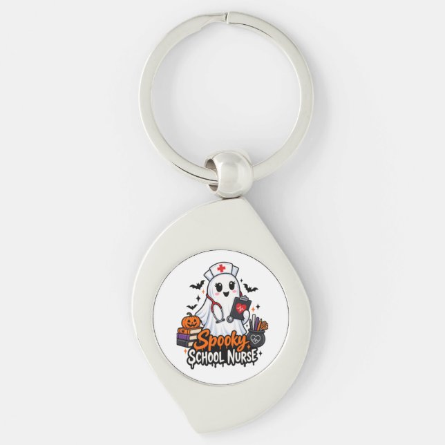 . Spooky School Nurse Key Ring (Front)