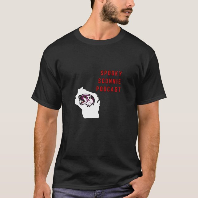 Spooky Sconnie Podcast men's tee (Front)