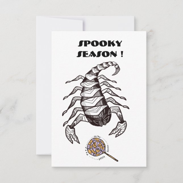 Spooky scorpion  thank you card (Front)