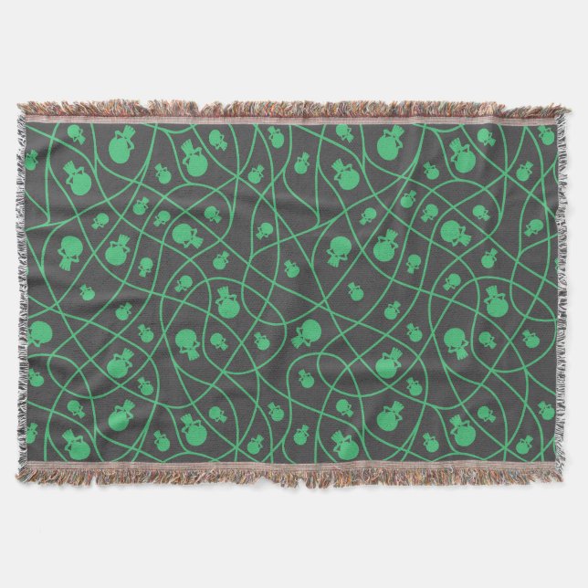 Spooky Seamless Pattern A (Style: 1) Throw Blanket (Front)