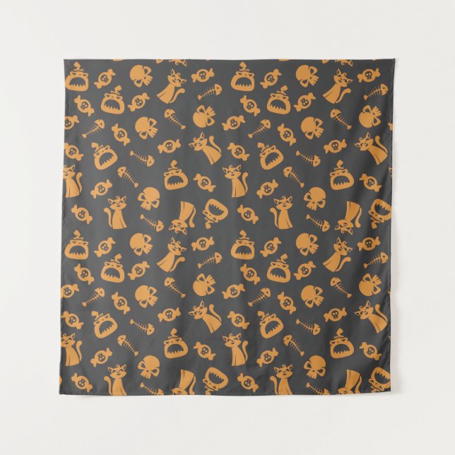 Spooky Seamless Pattern C (Style: 2) Tapestry (Front)
