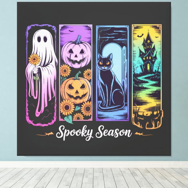 Spooky Season 4 panel Canvas Print (Insitu(Wood Floor))