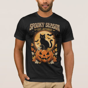 Spooky Season Black Cat Halloween T-Shirt – Vintag