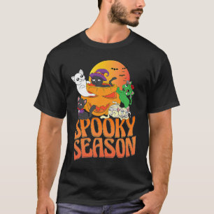 Spooky Season Cat Loves Halloween Men Celebration T-Shirt