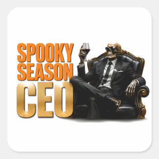 💼 Spooky Season CEO Funny Halloween Boss Quote 🎃 Square Sticker