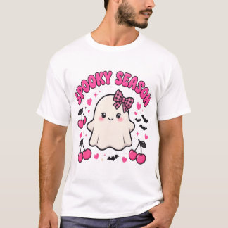 Spooky Season Cherry Ghost Coquette Halloween T-Sh T-Shirt