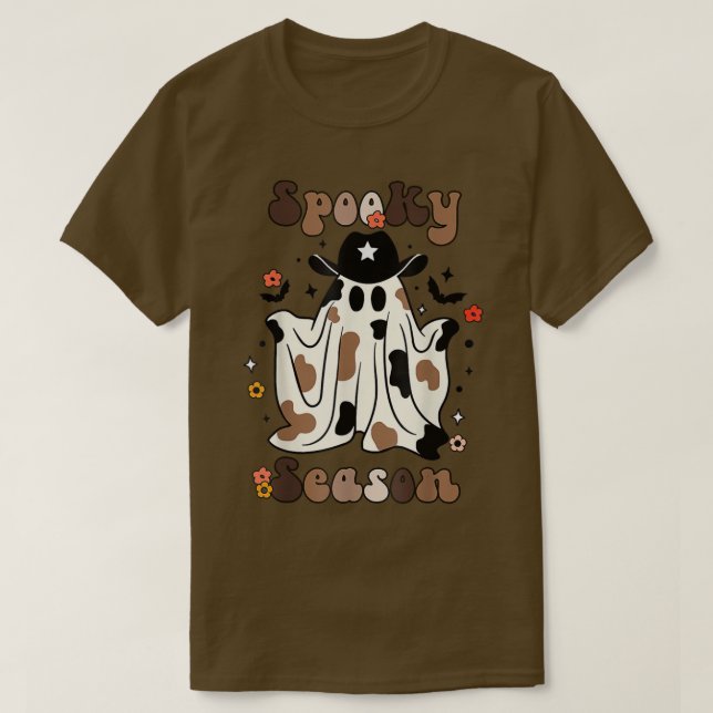Spooky Season Cowboy Boo Tee, Boo Haw Cowboy Ghost T-Shirt (Design Front)