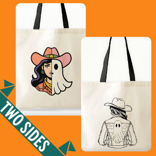 Spooky Season Cowgirl and Cool Ghoul Cowgirl Tote