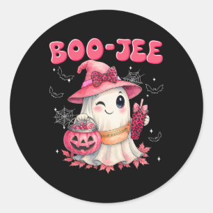Spooky Season Cute Boo Jee Boujee Halloween Costum Classic Round Sticker