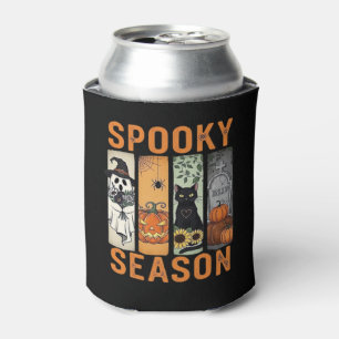 Spooky Season � Cute Ghost, Black Cat, Pumpkin & H Can Cooler