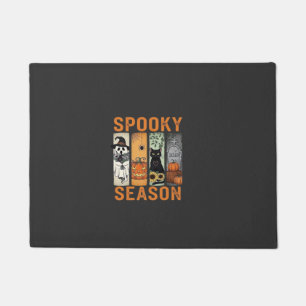 Spooky Season � Cute Ghost, Black Cat, Pumpkin & H Doormat