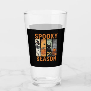 Spooky Season � Cute Ghost, Black Cat, Pumpkin & H Glass