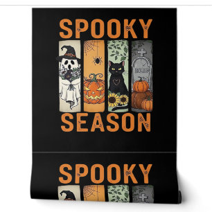 Spooky Season – Cute Ghost, Black Cat, Pumpkin & H Wallpaper