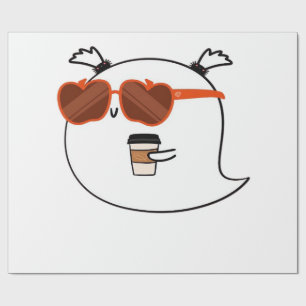 Spooky Season Cute Ghost Classic T-Shirt Wrapping Paper