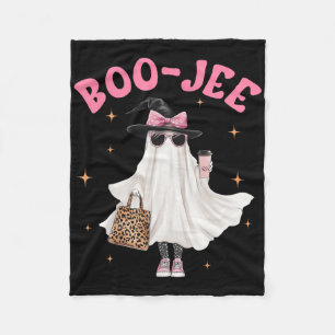Spooky Season Cute Ghost Funny Halloween Boujee Bo Fleece Blanket