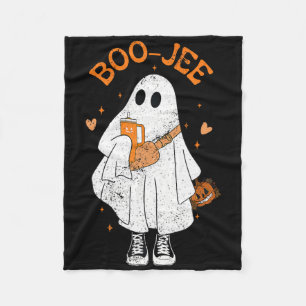 Spooky Season Cute Ghost Halloween Boujee Boo Jee  Fleece Blanket