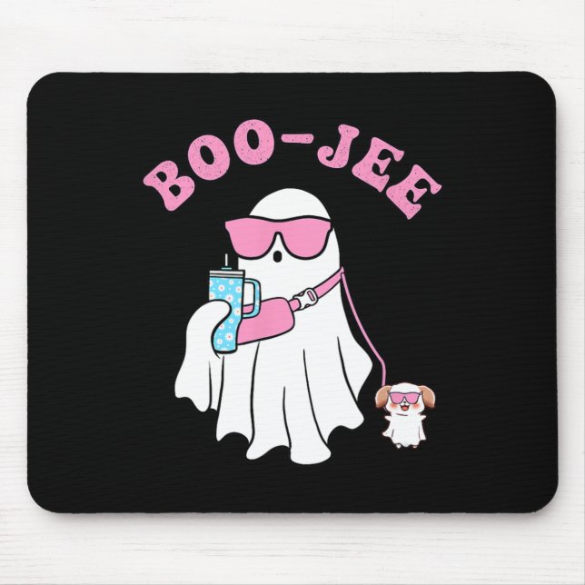 Spooky Season Cute Ghost Halloween Costume Boujee  Mouse Pad (Front)