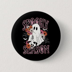 Spooky Season Cute Ghost Halloween Costume Floral  6 Cm Round Badge