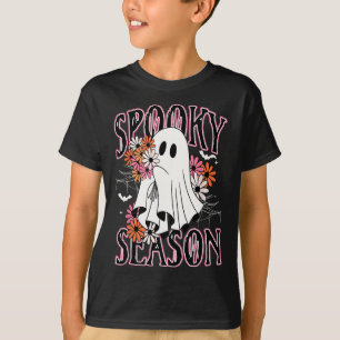 Spooky Season Cute Ghost Halloween Costume Floral  T-Shirt