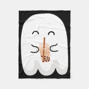 Spooky Season Cute Little Ghost Boby Tea Halloween Fleece Blanket